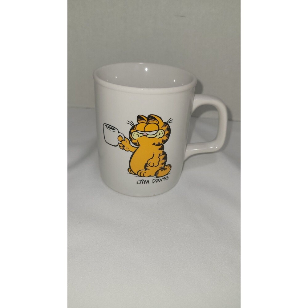 Garfield Coffee Mug White Vintage Enesco Here's to You Healthy Herbal Tea